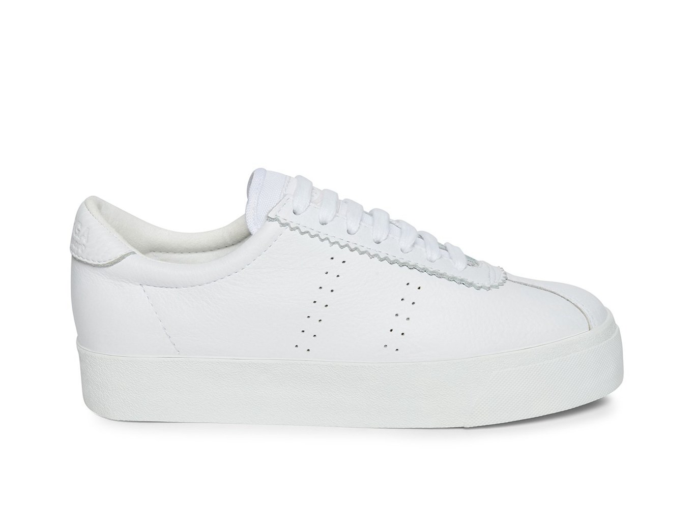 Superga Platform Womens - 2854 Club 3 Full Comfort Leather - White - HFGCW7043